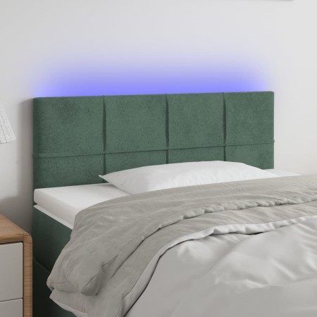 LED-Kopfteil aus dunkelgrünem Samt, 80 x 5 x 78/88 cm von , Kopf- und Fußteile - Ref: Foro24-3121645, Preis: 36,14 €, Rabatt: %