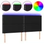 Headboard with LED lights black fabric 200x5x118/128 cm by , Headboards and footboards - Ref: Foro24-3122308, Price: 99,30 €,...