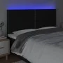 Headboard with LED lights black fabric 200x5x118/128 cm by , Headboards and footboards - Ref: Foro24-3122308, Price: 99,30 €,...