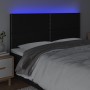 Kopfteil mit LED-Leuchten, schwarzer Stoff, 200 x 5 x 118/128 cm von , Kopf- und Fußteile - Ref: Foro24-3122308, Preis: 101,1...