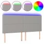 Headboard with LED lights light gray fabric 160x5x118/128 cm by , Headboards and footboards - Ref: Foro24-3122290, Price: 88,...