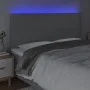 Headboard with LED lights light gray fabric 160x5x118/128 cm by , Headboards and footboards - Ref: Foro24-3122290, Price: 88,...