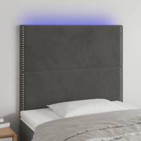 Headboard with LED lights dark gray velvet 80x5x118/128 cm by , Headboards and footboards - Ref: Foro24-3122315, Price: 60,27...