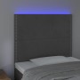Kopfteil mit LED-Leuchten, dunkelgrauer Samt, 80 x 5 x 118/128 cm von , Kopf- und Fußteile - Ref: Foro24-3122315, Preis: 60,2...