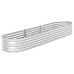 Silver galvanized steel flower bed 320x80x44 cm by vidaXL, Pots and planters - Ref: Foro24-45517, Price: 160,86 €, Discount: %