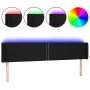 Black fabric headboard with LED 183x16x78/88 cm by , Headboards and footboards - Ref: Foro24-3123112, Price: 62,27 €, Discoun...