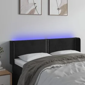 Kopfteil aus schwarzem Samt mit LED 147x16x78/88 cm von , Kopf- und Fußteile - Ref: Foro24-3123146, Preis: 69,01 €, Rabatt: %