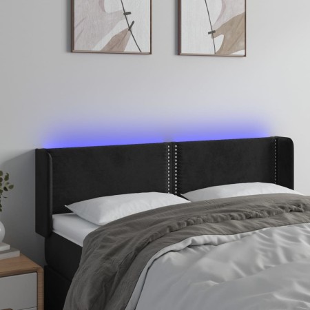 Kopfteil aus schwarzem Samt mit LED 147x16x78/88 cm von , Kopf- und Fußteile - Ref: Foro24-3123146, Preis: 63,83 €, Rabatt: %