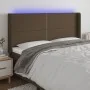 Cabecero con LED de tela marrón oscuro 183x16x118/128 cm de , Cabeceros y pies de cama - Ref: Foro24-3123925, Precio: 106,54 ...