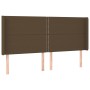 Cabecero con LED de tela marrón oscuro 183x16x118/128 cm de , Cabeceros y pies de cama - Ref: Foro24-3123925, Precio: 107,76 €