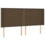 Headboard with LED in dark brown fabric 183x16x118/128 cm by , Headboards and footboards - Ref: Foro24-3123925, Price: 106,54...