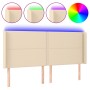 Kopfteil aus cremefarbenem Stoff mit LED 183x16x118/128 cm von , Kopf- und Fußteile - Ref: Foro24-3123927, Preis: 127,36 €, R...
