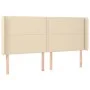Cream fabric headboard with LED 183x16x118/128 cm by , Headboards and footboards - Ref: Foro24-3123927, Price: 124,92 €, Disc...