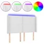 Headboard with LED white synthetic leather 147x16x118/128 cm by , Headboards and footboards - Ref: Foro24-3123999, Price: 127...