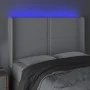 Headboard with LED white synthetic leather 147x16x118/128 cm by , Headboards and footboards - Ref: Foro24-3123999, Price: 127...