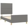 Dark gray fabric bed frame with headboard 90x190 cm by , Beds and slatted bases - Ref: Foro24-3124937, Price: 138,48 €, Disco...