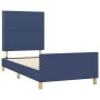 Bed frame with blue fabric headboard 90x190 cm by , Beds and slatted bases - Ref: Foro24-3124942, Price: 134,02 €, Discount: %