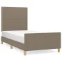 Bed frame with headboard in taupe gray fabric 100x200 cm by , Beds and slatted bases - Ref: Foro24-3124956, Price: 120,77 €, ...