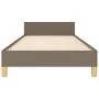 Bed frame with headboard in taupe gray fabric 100x200 cm by , Beds and slatted bases - Ref: Foro24-3124956, Price: 120,77 €, ...