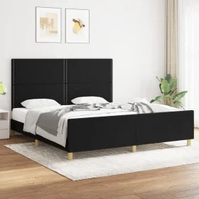 Bed frame with black fabric headboard 180x200 cm by , Beds and slatted bases - Ref: Foro24-3124994, Price: 207,59 €, Discount: %