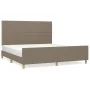 Bed frame with headboard in taupe gray fabric 180x200 cm by , Beds and slatted bases - Ref: Foro24-3124996, Price: 207,48 €, ...