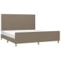 Bed frame with headboard in taupe gray fabric 180x200 cm by , Beds and slatted bases - Ref: Foro24-3124996, Price: 207,48 €, ...