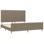 Bed frame with headboard in taupe gray fabric 180x200 cm by , Beds and slatted bases - Ref: Foro24-3124996, Price: 207,48 €, ...