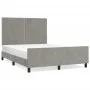 Light gray velvet bed frame with headboard 140x190cm by , Beds and slatted bases - Ref: Foro24-3125696, Price: 198,44 €, Disc...