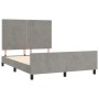 Estructura de cama con cabecero terciopelo gris claro 140x190cm