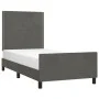 Dark gray velvet bed frame with headboard 80x200cm by , Beds and slatted bases - Ref: Foro24-3125661, Price: 136,96 €, Discou...