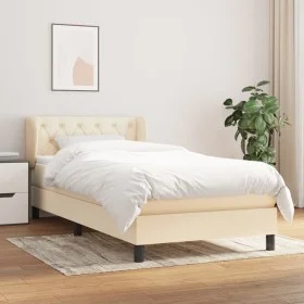 Box spring bed with cream fabric mattress 80x200 cm by , Beds and slatted bases - Ref: Foro24-3126442, Price: 316,77 €, Disco...