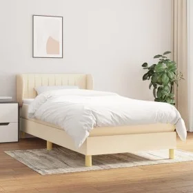 Box spring bed with cream fabric mattress 90x190 cm by , Beds and slatted bases - Ref: Foro24-3126930, Price: 317,71 €, Disco...