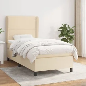 Boxspringbett mit cremefarbener Stoffmatratze 90x190 cm von , Betten und Lattenroste - Ref: Foro24-3127850, Preis: 339,61 €, ...