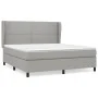 Box spring bed with light gray fabric mattress 180x200 cm by , Beds and slatted bases - Ref: Foro24-3127901, Price: 576,63 €,...