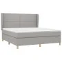 Box spring bed with light gray fabric mattress 160x200 cm by , Beds and slatted bases - Ref: Foro24-3128453, Price: 530,49 €,...