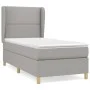 Box spring bed with light gray fabric mattress 90x200 cm by , Beds and slatted bases - Ref: Foro24-3128413, Price: 325,77 €, ...