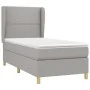 Box spring bed with light gray fabric mattress 90x200 cm by , Beds and slatted bases - Ref: Foro24-3128413, Price: 325,77 €, ...