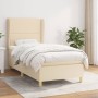Box spring bed with cream fabric mattress 90x200 cm by , Beds and slatted bases - Ref: Foro24-3128418, Price: 332,75 €, Disco...