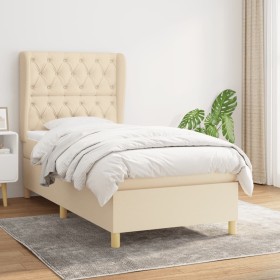 Box spring bed with cream fabric mattress 80x200 cm by , Beds and slatted bases - Ref: Foro24-3128722, Price: 362,99 €, Disco...