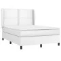 Box spring bed with white synthetic leather mattress 140x190 cm by , Beds and slatted bases - Ref: Foro24-3128968, Price: 552...