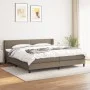 Box spring bed with taupe gray fabric mattress 200x200 cm by , Beds and slatted bases - Ref: Foro24-3129661, Price: 620,83 €,...