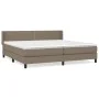 Box spring bed with taupe gray fabric mattress 200x200 cm by , Beds and slatted bases - Ref: Foro24-3129661, Price: 620,83 €,...