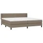 Box spring bed with taupe gray fabric mattress 200x200 cm by , Beds and slatted bases - Ref: Foro24-3129661, Price: 620,83 €,...