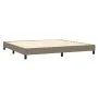 Box spring bed with taupe gray fabric mattress 200x200 cm by , Beds and slatted bases - Ref: Foro24-3129661, Price: 620,83 €,...