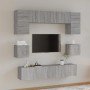 Set de muebles para TV 8 pzas madera contrachapada gris Sonoma en Muebles TV | Comprar online en Foro24