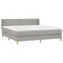 Box spring bed with light gray fabric mattress 160x200 cm by , Beds and slatted bases - Ref: Foro24-3130201, Price: 476,67 €,...