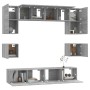 Set de muebles para TV 8 pzas madera contrachapada gris Sonoma