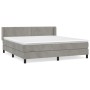 Box spring bed with light gray velvet mattress 160x200 cm by , Beds and slatted bases - Ref: Foro24-3130907, Price: 475,94 €,...
