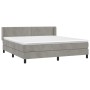 Box spring bed with light gray velvet mattress 160x200 cm by , Beds and slatted bases - Ref: Foro24-3130907, Price: 475,94 €,...