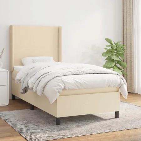 Box spring bed with cream fabric mattress 80x200 cm by , Beds and slatted bases - Ref: Foro24-3131230, Price: 325,79 €, Disco...